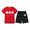 Red, variant on REDARER Kids Short Sleeve T-Shirt & Shorts Set Floral Print Round Neck Casual Outfit for Boys Girls Summer Play Clothes,Size 6-7 Years