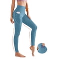 thumbnail image 3 of HKYNLAG Leggings for Women High Waisted Yoga Pants Stretch Casual Fitness Workout Running Ankle Legging Sky Blue L, 3 of 4