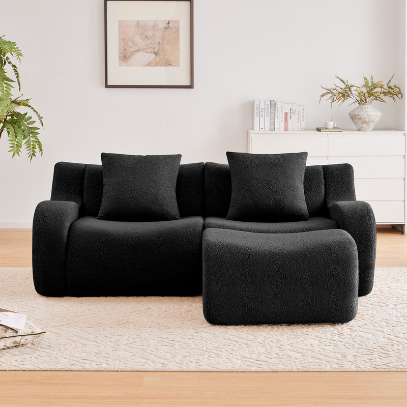 FFH Modular L-Shape Sofa with Ottoman, Cloud Sectional Sofa – details