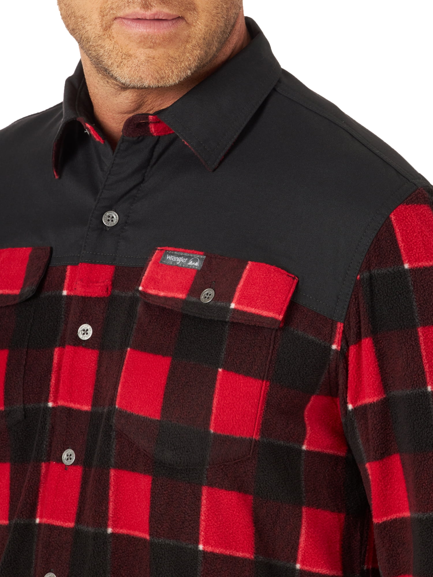 Wrangler Men's Outdoor Overlay Fleece Shirt