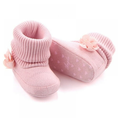 

Autumn Winter Baby Girl Cute Shoes Newborn First Walker Snow Boots Infant Toddler Super Keep Warm Flower Boots 0-12M