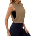 thumbnail image 3 of Women's Loose Fit Yoga Cover-Up, Thin Sleeveless Athletic Top for Summer, Lightweight Layer for Beach, Gym, and Casual Outdoor Wear-Brown, 3 of 8