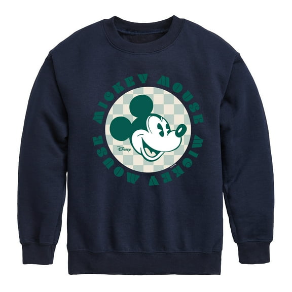 Disney - Mickey Mouse Checker Badge - Toddler & Youth Crewneck Fleece Sweatshirt