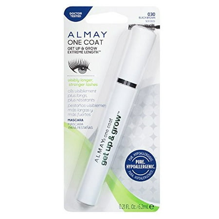 Almay One Coat Get Up & Grow Mascara Extreme Length, Black Brown [30], 0.21 (Best Drugstore Mascara For Length)