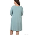 thumbnail image 4 of Zenana Women & Plus Long Sleeve Jersey Flared Swing T-Shirt Tunic Dress with Side Pockets, 4 of 5
