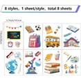 thumbnail image 2 of 8 Sheets 8 styles UV Waterproof Wall Stickers Self-Adhesive Decals for Window or Stairway Home Decoration Mixed Shapes 200x145mm 1 sheet/style 1set, 2 of 9