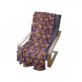 thumbnail image 3 of Tropical Soft Flannel Fleece Throw Blanket, Botanical Aloha with Exotic Tree and Leafy Branches, Cozy Plush for Indoor and Outdoor Use, 50" x 60", Dark Lavender Marigold, by Ambesonne, 3 of 5