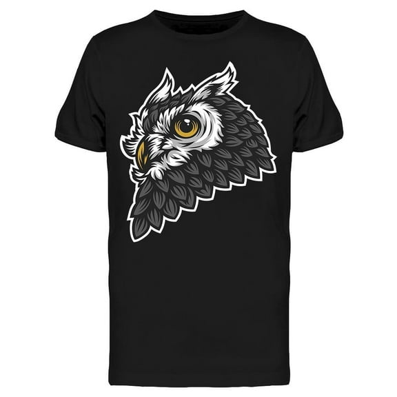 Owl Head Logo  T-Shirt Men -Image by Shutterstock, Male Small