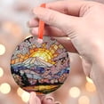 thumbnail image 4 of Cherry Blossom Ornament Suncatcher  Mount Fuji with Sunrise and Sakura Trees  Round Japanese Window Hanging Spring Decor, 2025, Holiday Decoration, 2025, Seasonal Holiday, 4 of 5