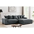 thumbnail image 5 of Miekor Furniture Luxe Oversized Two-Piece Right Facing Sectional Couches for Living Room, 102.4-Inch L Shaped Sofa with Chaise, Upholstered with Corduroy Fabric, Dark Grey 11414, 5 of 12