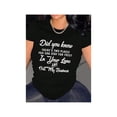 thumbnail image 1 of Women's Letter Print T-shirt, Casual Crew Neck Short Sleeve Tee for Summer Daily Wear, 1 of 6