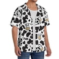 thumbnail image 2 of Fotbe Cow Camisa Estampada de Manga Corta para Hombre, Casual de Verano, Estilo Playero, Sin Arrugas-X-Large, 2 of 5