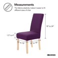 thumbnail image 3 of Deconovo Decorativo Sólido Fundas de silla, Extraíble White Chair Slipcover Jacquard Dots Comedor Fundas de silla, Juego of 4, Purple, 3 of 7