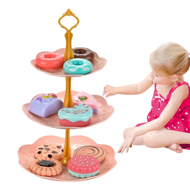 Ensemble de 11 Pcs-Simulation Thé de l'Après-midi Jouet Interactif Réaliste Mini Gâteau Biscuit Beignet Modèle Jouet pour Garçons Filles Jouets de Simulation