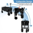 thumbnail image 6 of Collapsible Folding Garden Cart with Brake, Outdoor Camping Wagon with 360 Degree Swivel Wheels and Adjustable Handle, Park Utility Picnic Camping Cart, Black (5in), 6 of 11