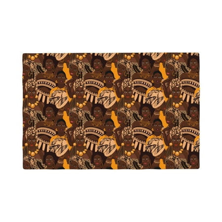 

Placemats Set of 6 Beautiful Ethnic African Women Place mats for Dining Table Indoor/Outdoor Cute Heat Resistant Washable Table Mats(18 x 12 )