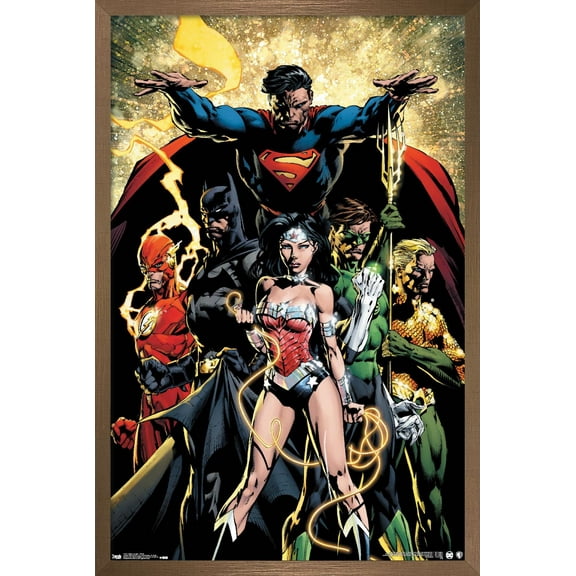 DC Comics - Justice League - Power Wall Poster, 14.725" x 22.375", Framed