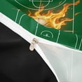 thumbnail image 4 of Castle Fairy Futuristic Basketball Court Print Duvet Cover King, Abstract Ball Flame King Bedding, Green Gold Orange,Black Reversible,3 Pieces,1 Duvet Cover and 2 Pillowcases, 4 of 6