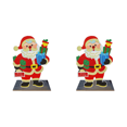 thumbnail image 1 of DIY escritorio diamantes madera diamantes pintura adorno de mesa (Papá Noel) 2 piezas, 1 of 5