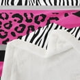 thumbnail image 3 of Zebra Stripes Sherpa Blanket Leopard Print Throw Blanket Kids Girls Pink Black White Zebra Leopard Fur Plush Blanket Ultra Soft Decor Wild Animal Skin Fuzzy Blanket for Sofa Bed Couch,Baby 30x40 Inch, 3 of 7