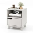 thumbnail image 1 of Costway 1 PCS Nightstand Sofa Side End Table with Storage Shelf & Drawer Space-Saving White, 1 of 8