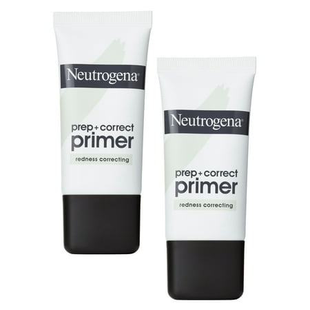 2 Pack -Neutrogena Prep + Correct Primer for Redness Correcting, Green-Toned Matte Makeup Primer with Seaweed Extract to Help Reduce Redness & Even Skin Tone, 1.0 oz