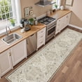 thumbnail image 3 of Roxstand 2'x5' Washable Runner Rug for Hallway Entrance Bedroom Entryway, Vintage Non Slip Stain Resistant Kitchen Rugs, Ivory, 3 of 10