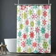 thumbnail image 5 of Merry Christmas Snowflake Shower Curtain colorful Snow Winter Holiday Cloth Fabric Shower Curtains for Bathroom Decor with 12 Hooks, 72x72 inches, 5 of 6
