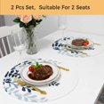 thumbnail image 5 of Navy Blue Ombre Botanical Round 13 Inch Placemats Set of 2, Watercolor Pastoral Leaf HeatResistant Non Slip Place Mats for Dining Table, Wipeable Braided Kitchen Table Mats for Housewarming, 5 of 9