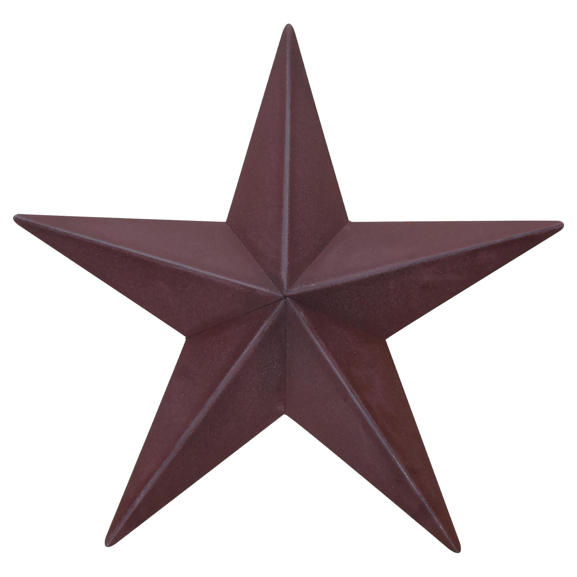 Set of 6-8/" BURGUNDY BLACK BARN STARS Metal Tin Primitive Country