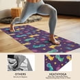 thumbnail image 4 of Purple Cartoon Dinosaurs Planets Stars Pattern Hot Yoga Mat Towel Non Slip for Hot Yoga - Quick-Drying Yoga Mat Cover with 4 Corner Pockets with Travel Bag - Hot Yoga Towel Non Slip 70"x26", 4 of 6