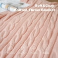 thumbnail image 5 of Battilo Cable Knitted Blanket Blush Pink for Sofa,Pale Pink Blankets for Fall Home Decor,50" x 60", 5 of 9