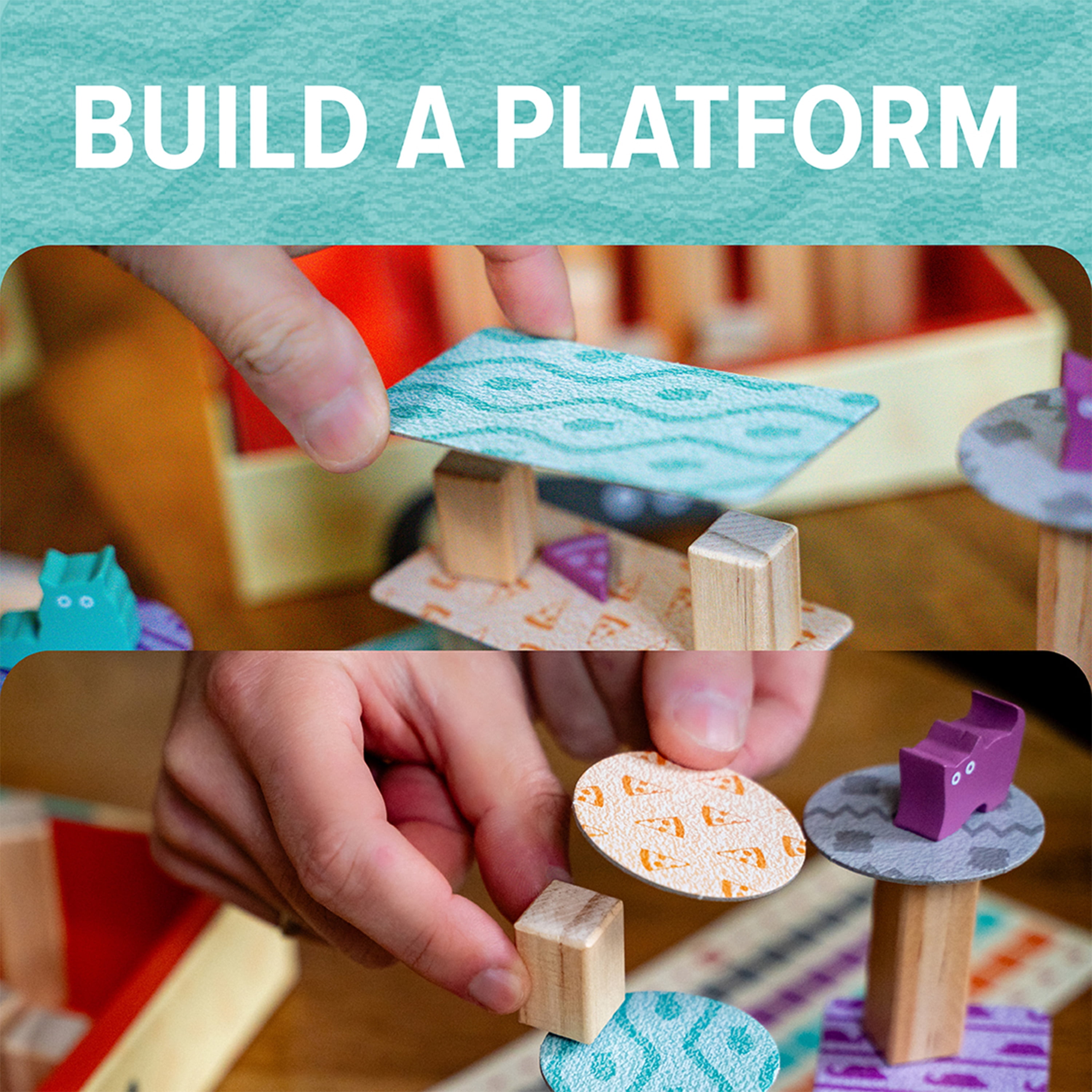 Cats Knocking Things Off Ledges™, A Fun Dexterity Stacking Game with Cute Cats & Toy Wooden Pieces, 2-4 Players, A Party Game by The Op Games