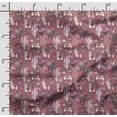 thumbnail image 2 of Soimoi Llama Alpaca Printed, Cotton Satin Spandex, Sewing Fabric by The Yard 54 Inch Wide, Decorative Fabric for Dresses and Home Accents, Maroon, 2 of 5