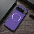 thumbnail image 2 of Decase for Google Pixel 9 Pro XL Case Compatible with Magsafe,Google Pixel 9 Pro XL Phone Case Soft Silicone Bumper Luxury Fabric Texture Cover,Purple, 2 of 4
