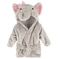 thumbnail image 1 of Hudson Baby Unisex Baby Plush Animal Face Robe, Pretty Elephant, One Size, 0-9 Months, 1 of 2