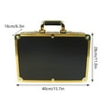 thumbnail image 3 of Anqidi Gold/Black Barber Case Stylist Hairdressing Toolbox Clipper Trimmer Organizer Metal Storage Box Portable Suitcase, 3 of 12