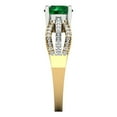 thumbnail image 3 of 1.27 ct Round Cut Simulated Emerald Solitaire with Simulated Diamond Accents 14K Yellow/White Gold Womens Engagement Ring, 3 of 5