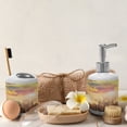 thumbnail image 4 of Ambesonne Rural Soap Dispenser & Toothbrush Holder Set, Anther Field Sunset, 2 Pcs, Sand Brown Multicolor, 4 of 6
