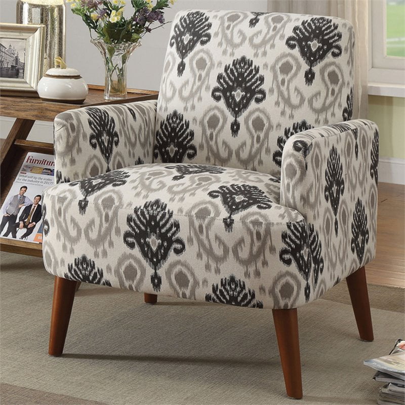 Furniture of America Lilac Transitional Wood Accent Chair in Floral