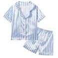 thumbnail image 1 of Conjunto de pijama unisex para niños y niñas de hoksml, de manga corta, con botones y sedoso, ideal para estar en casa. Ofertas de regalos hoy 2024 (2-5T), 1 of 8
