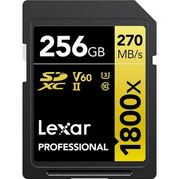 256GB Professional 1800X Class 10 UHS-II U3 Gold Series SDXC Memory Card - Pack of 2
