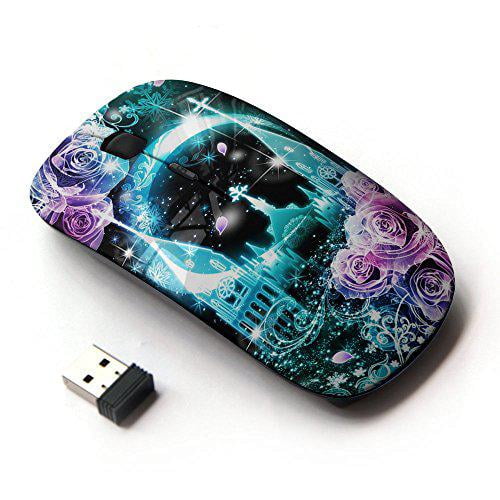 Optical 2.4G Wireless Computer Mouse Brown Vintage Floral KOOLmouse