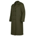 thumbnail image 4 of DPTALR George Men's Oversized Notched Long Faux Wool Blend Trench Coat，Single Breasted Knee Length Lapel Winter Jacket,Army Green,Big and Tall Men L, 4 of 8