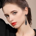 thumbnail image 2 of Rhinestone Cristal Elegante Banquete Paseo Double Lágrima Gota de Agua Perforado Colgante Aretes Pendientes, 2 of 4