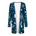 thumbnail image 5 of PuLe Merry Christmas Cardigan Sweater for Women Holiday Graphic Lightweight Open Front Long Sleeve Cover Up with Pockets, 5 of 6