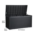 thumbnail image 3 of Dextrus 100 Gallon Spacious Resin Outdoor Storage Box for Patio Essentials, Outdoor Pillows, Landscaping Equipment, and Pool Accessories - Weatherproof, Secure (Black), 3 of 6