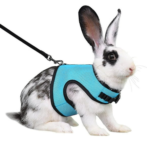 Solid Adjustable Pet Harness and Leash for Rabbit Bunny Cat Ferrets Outdoor Walking Pets Supplies lapin accessoires pour animaux