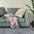 thumbnail image 4 of Pond Peacock Throw Pillow in White Yellow Gray 18x18, 4 of 5