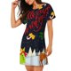 thumbnail image 2 of Easygdp Merry Christmas Elk Camisón de manga corta para mujer, informal, estampado, 2 of 6